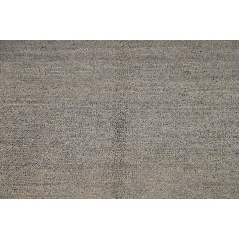 Contemporary Gabbeh Oriental Foyer Rug Hand-Knotted Grey Wool Carpet - 2'0"x 3'0"