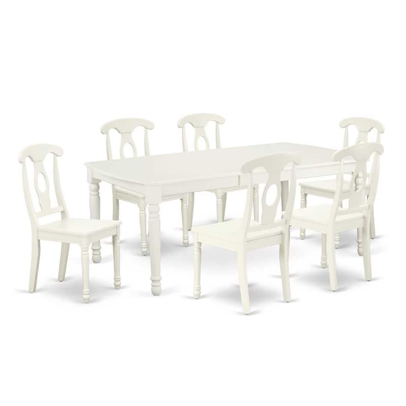 French Country Dining Set 7Pc Rectangular Table w/ Leaf & 6 Chairs