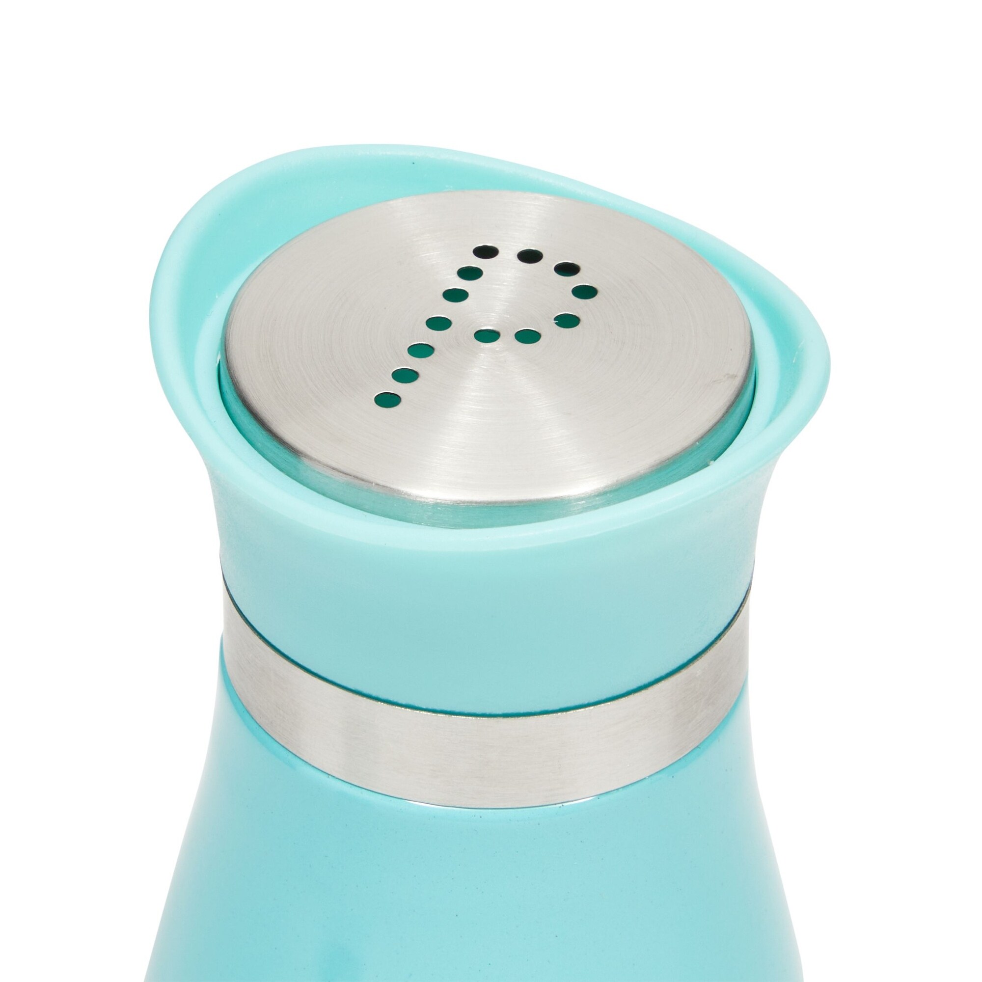 Lonffery Salt and Pepper Shakers, Stainless Steel and Glass Bottle, Set of  2, Turquoise