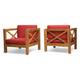 Option Teak Finish + Red Cushion