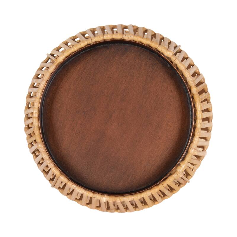 Kate and Laurel Rashana Rattan Pillar Candle Holder - 8x8x11