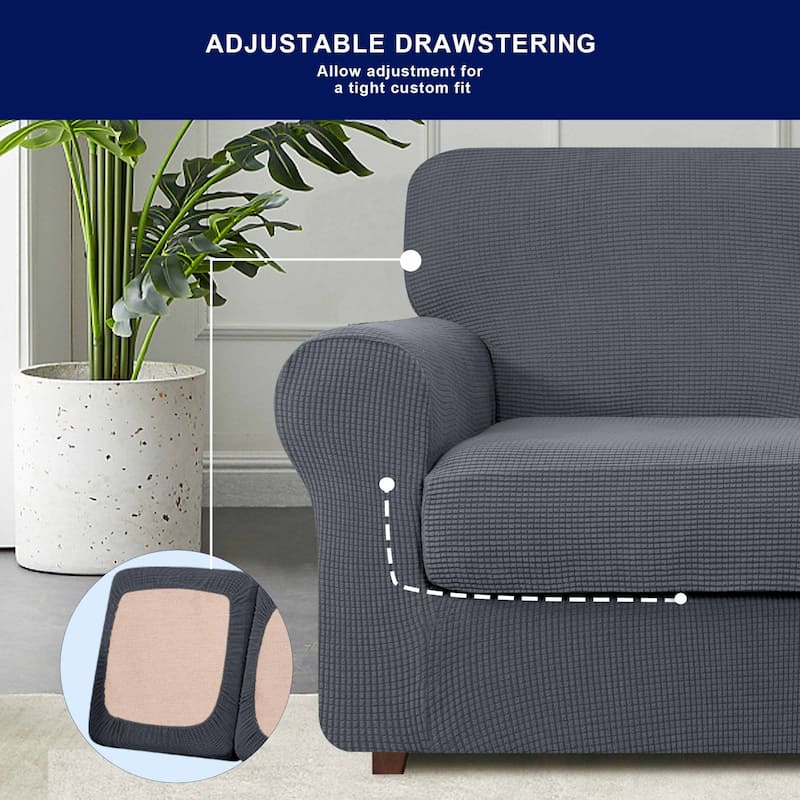 Subrtex 9-Piece Stretch XL Sofa Slipcover Sets with 4 Backrest Cushion Covers and 4 Seat Cushion Covers
