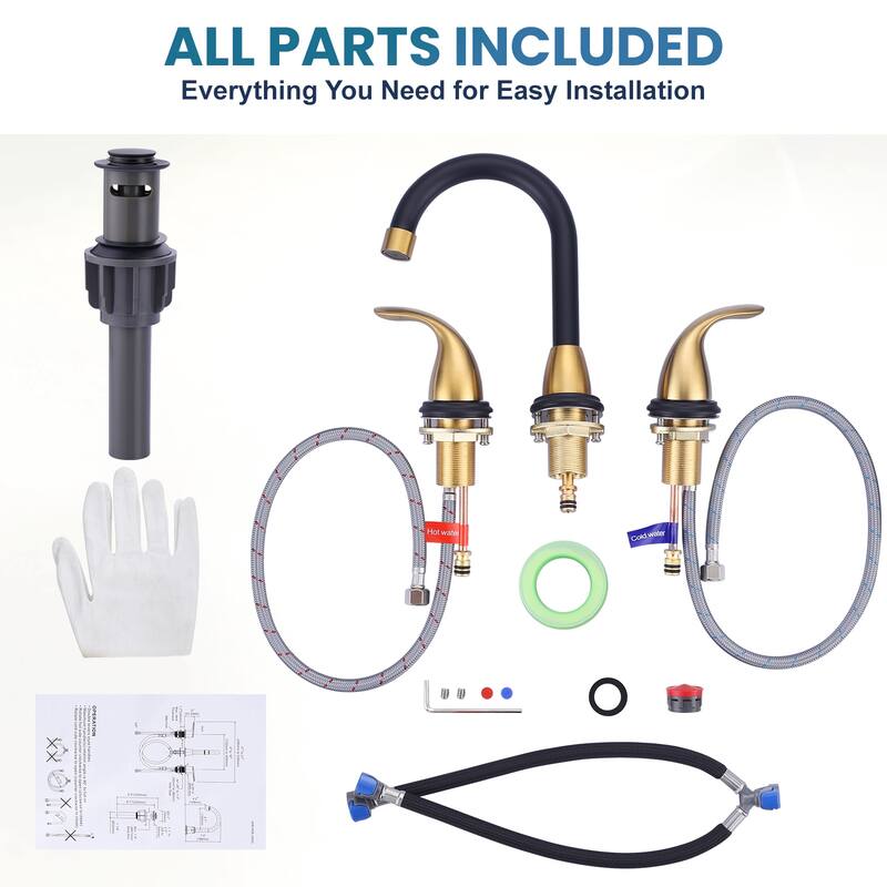 WOWOW 8 in. Widespread Double Handle Bathroom Faucet