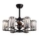 preview thumbnail 12 of 21, 6-Light Smart Crystal Column Caged Ceiling Fan Light - 27 inch-6 Lights