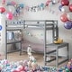 preview thumbnail 1 of 22, Twin High Loft Bed with Ladder landing Platform and Guardrails, White