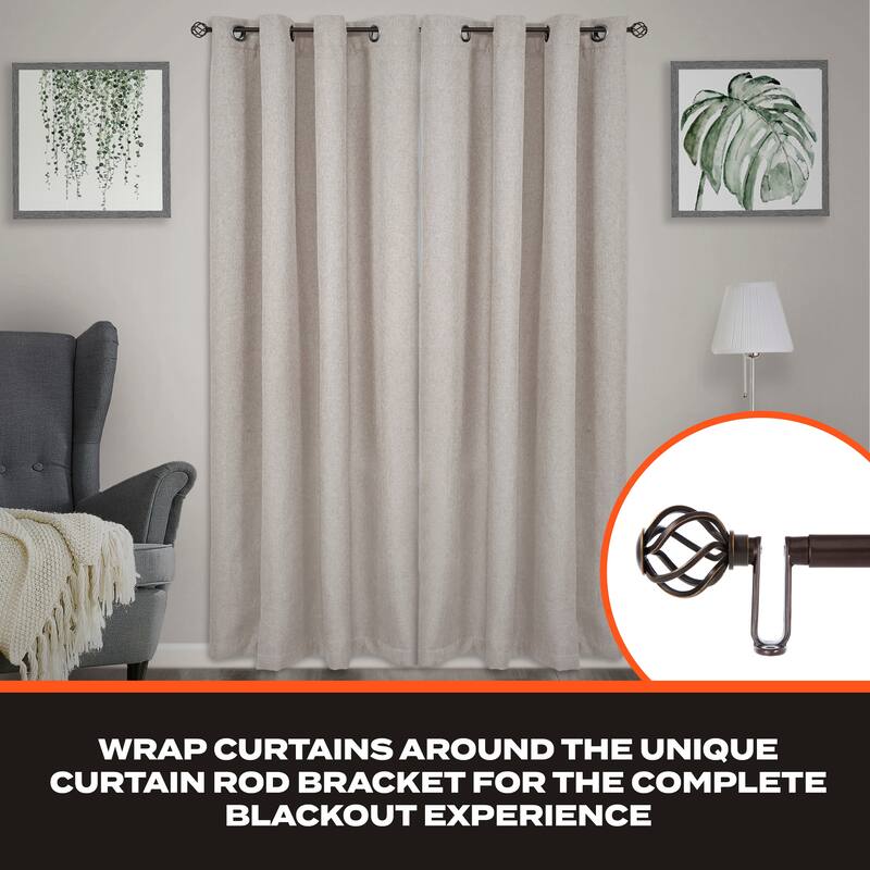 Sun Zero Cage 3/4" Decorative Room Darkening Curtain Rod