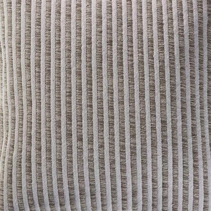 HomeRoots 22" X 22" Beige And Cream 100% Cotton Striped Zippered Pillow