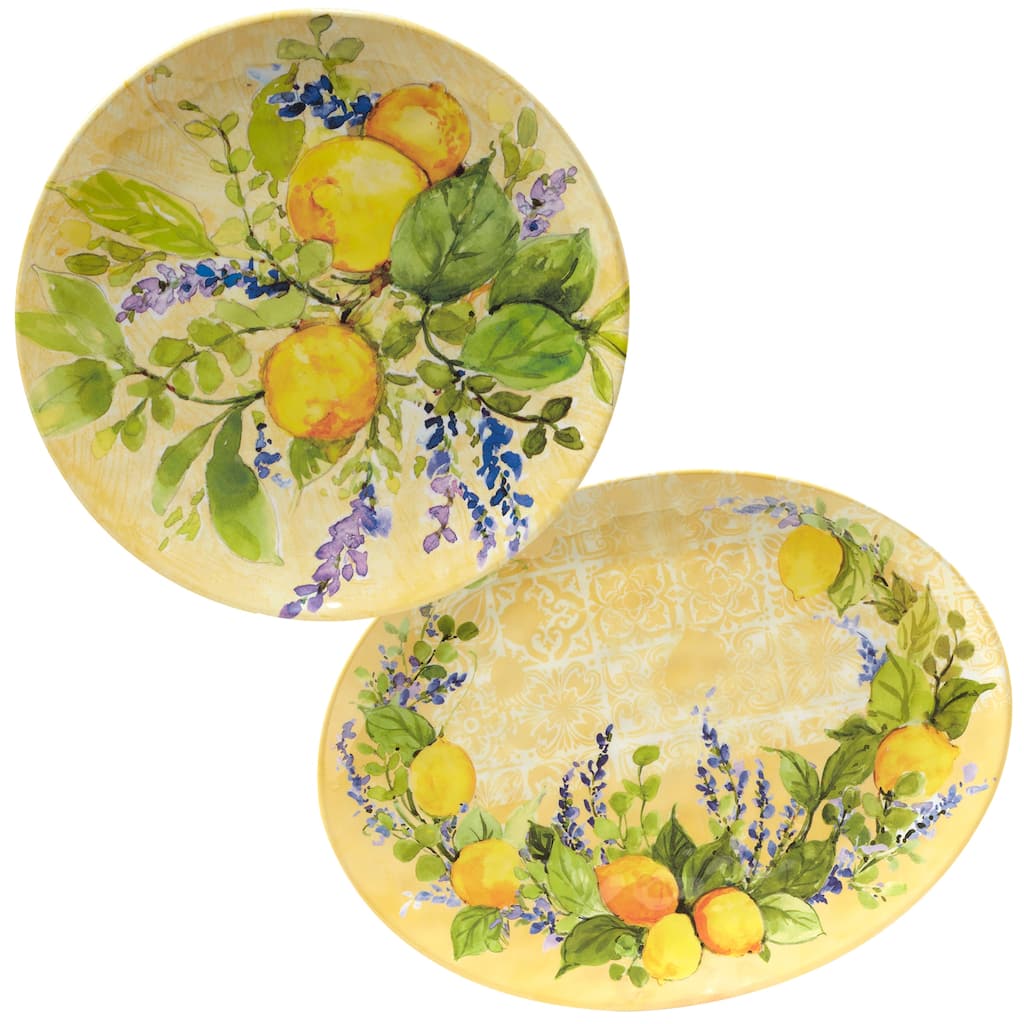 Certified International Lemon Zest 2-piece Melamine Platter Serving Set