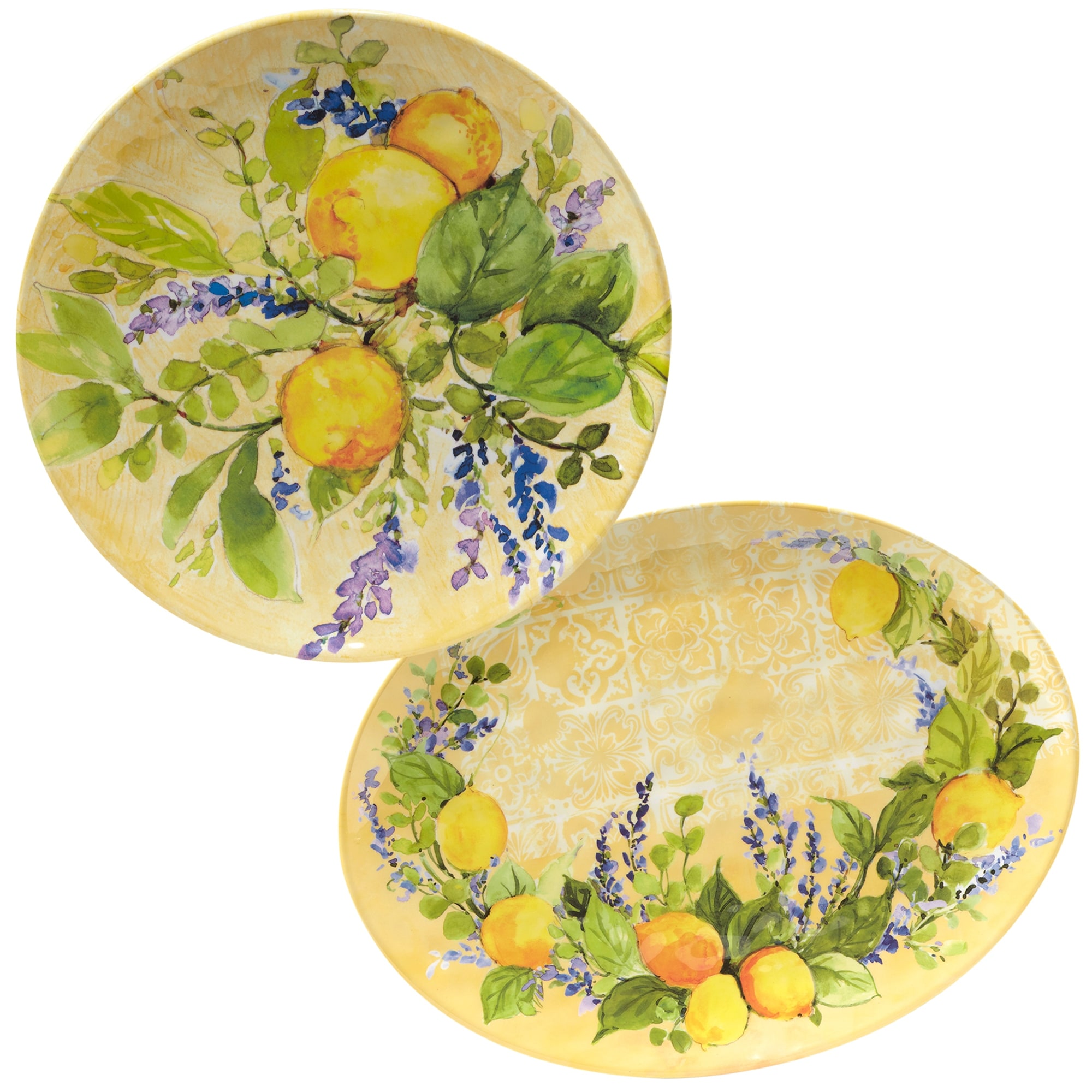 Certified International Lemon Zest 2-piece Melamine Platter Serving Set