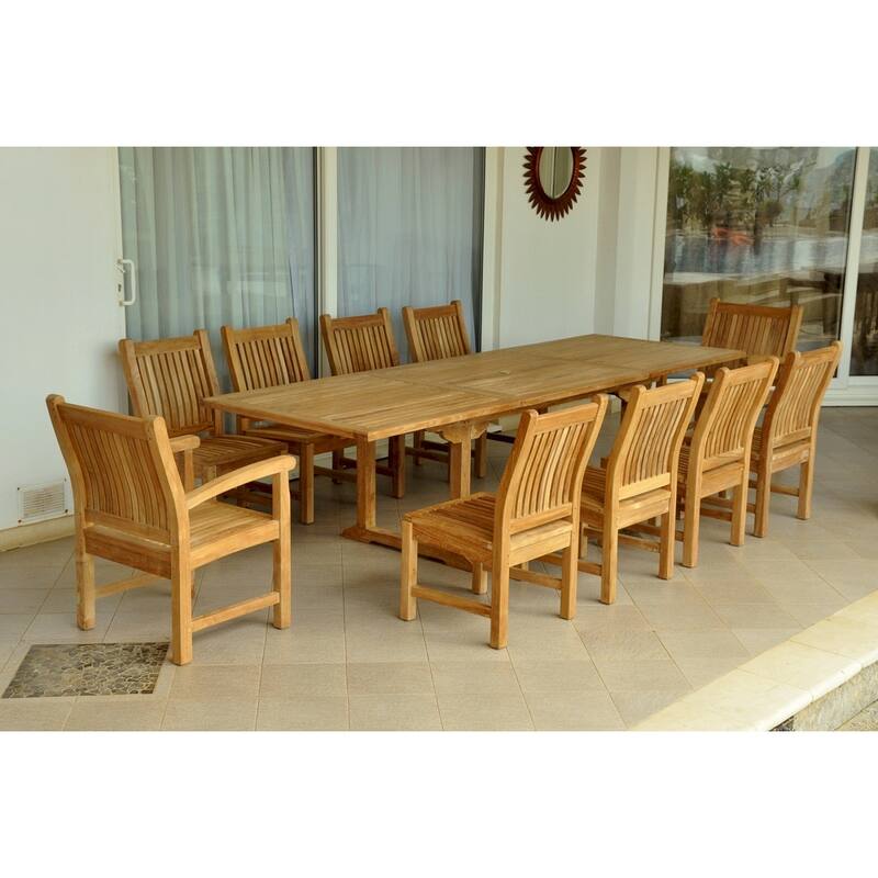 Rectangular Dining Set 11-Piece - Bohemian Style Table & Chairs for Kitchen or Dining Room