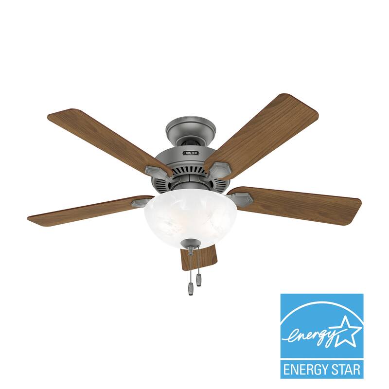 Hunter 44" Swanson Ceiling Fan with LED Light Kit & Pull Chain - Casual Traditional - 4 Speed DC Motor - ENERGY STAR!