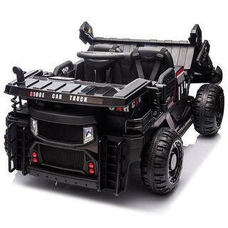Two-Seat Construction Ride-On Vehicle with Rear Dump, MP3, and Remote Control