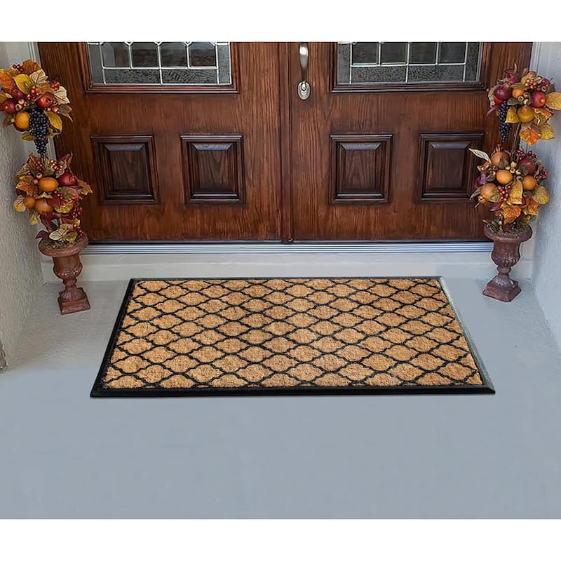A1HC Natural Coir & Rubber Door Mat, 30x48, Thick Durable Doormats for Outdoor Entrance