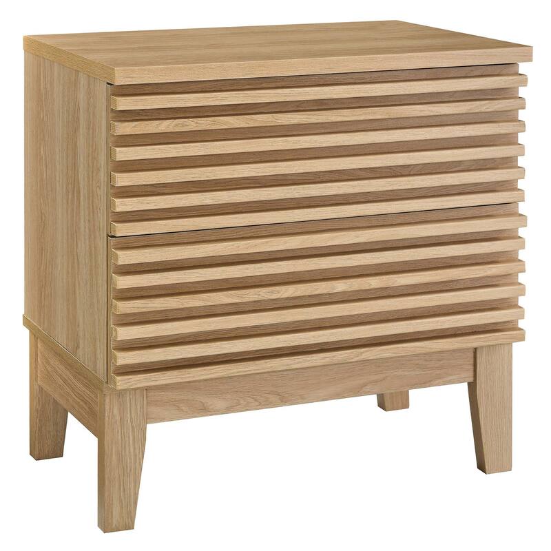 Render Two-Drawer Mid-Century Modern Nightstand