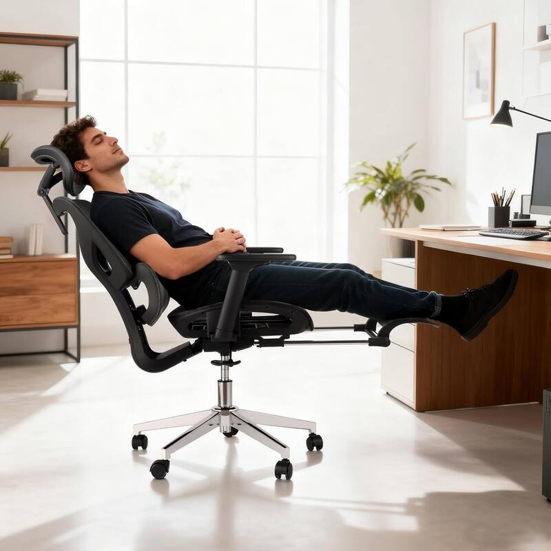 High Back Ergonomic Mesh Office Chair with Footrest for Home Office