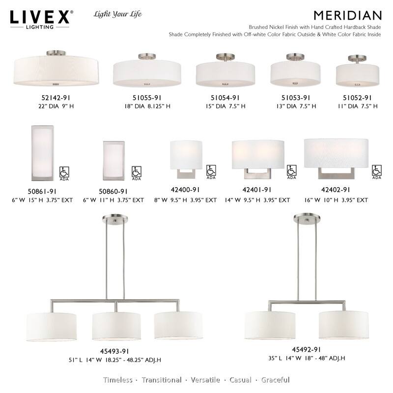 Livex Lighting 2-light Brushed Nickel Wall Sconce, 42401-91 - 14" W X 9.5" H X 3.95" EXT