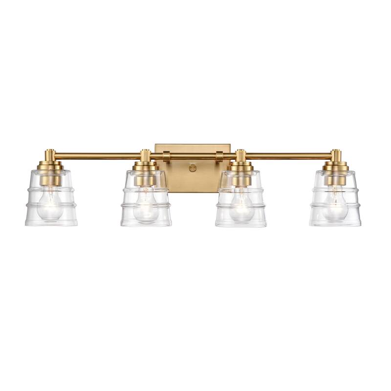 Elk Home Pulsate Satin Nickel With Clear Glass Vanity Light - 30.25'' - Satin Brass
