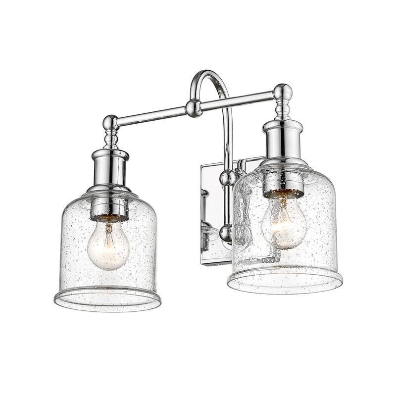 Bellevue ZBF33466 Georgia 2 Light 16" Wide Vanity Light - Chrome / Seedy Glass