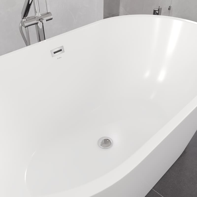 Eviva Aura White Acrylic Oval Freestanding Bathtub