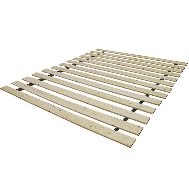 Queen Size Bed Slat Kit - No Box Spring Needed, Sturdy Fabric-Strapped Wood Slats - Natural