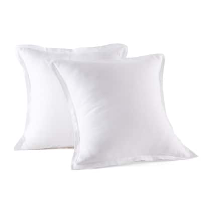 WHOLINENS Stone Washed French Linen European Pillow Shams 2 Pcs 26x26 Inches