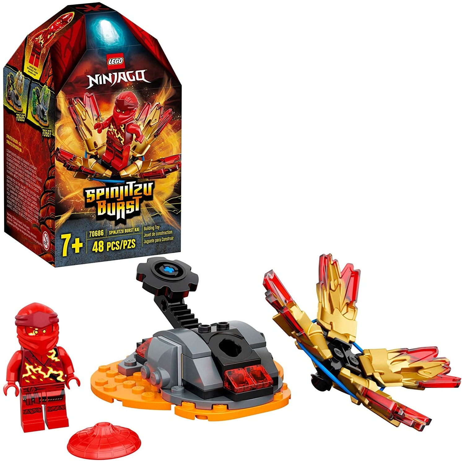 LEGO NINJAGO Spinjitzu Burst Kai 70686 NINJAGO Accessory Set Building Kit Featuring Ninja Minifigure New 2020 48 Pieces