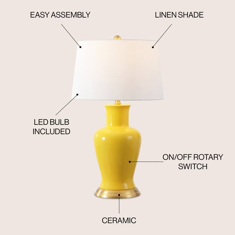 Julia 29" Ceramic LED Table Lamp, by JONATHAN Y
