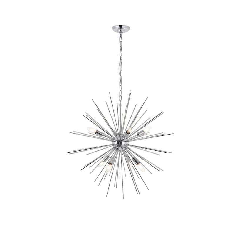 Timber 8 light Chrome Pendant