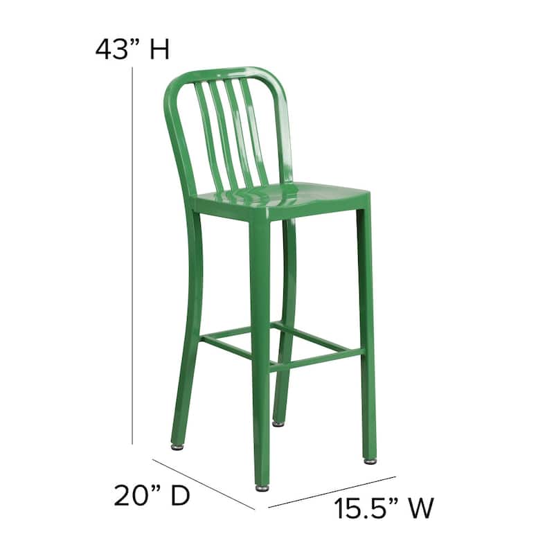 Indoor/Outdoor Commercial Grade Metal Modern Barstools (Set of 2)
