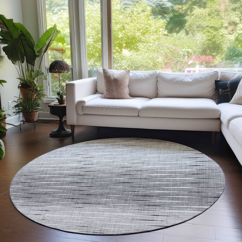 Machine Washable Indoor/ Outdoor Chantille Ombre Stripes Rug