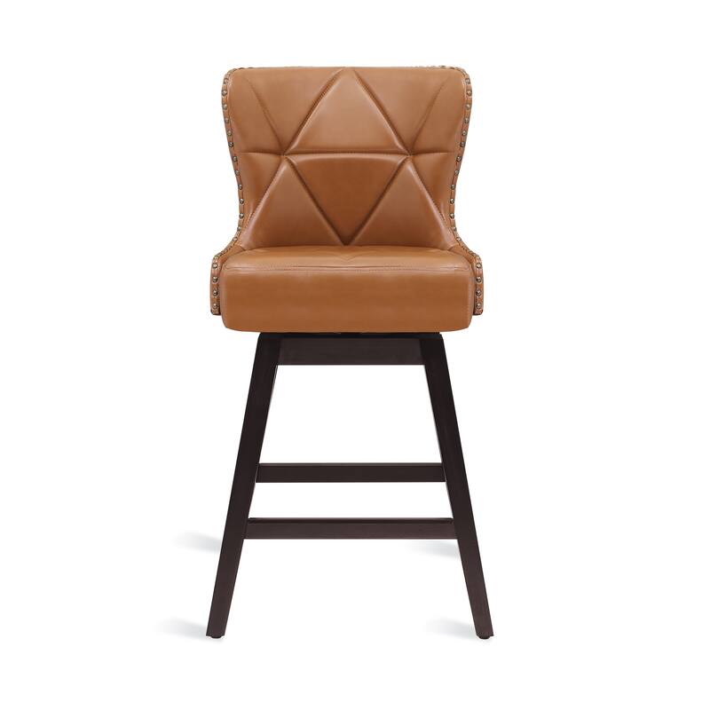 26 in. H Counter Height Barstools Modern Upholstered 360 Free Swivel Counter Stools with Footrest