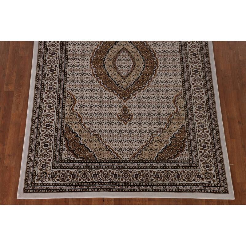 Geometric Tabriz Turkish Area Rug Machine Made Carpet - 5'2" x 7'9"