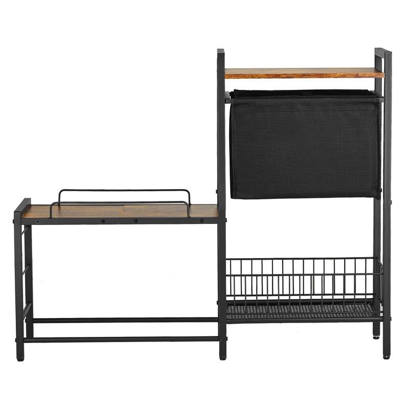 Black Pet Feeding Station with Storage Dog Food and Toy Organizer Suitable for as Living Room or Bedroom or Kitchen