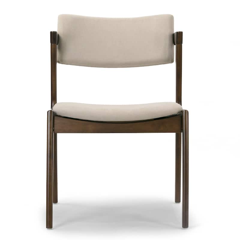 Set of 2 Auden Retro Modern Dark Brown Wood Wing Chair