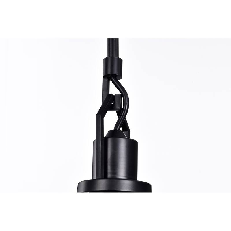 Matte Black 1-Light Mini Pendant with Clear Cone Glass Shade