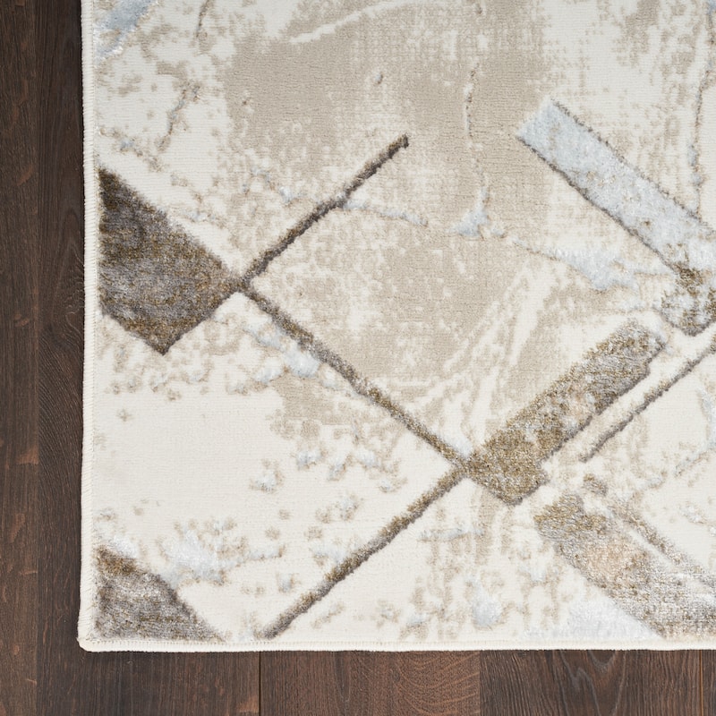 Nourison Glam Indoor Grey Geometric Area Rug