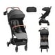 preview thumbnail 3 of 1, Carbon Steel Foldable Stroller with Recline and Footrest - 28” L x 17.3” W x 42.1” H