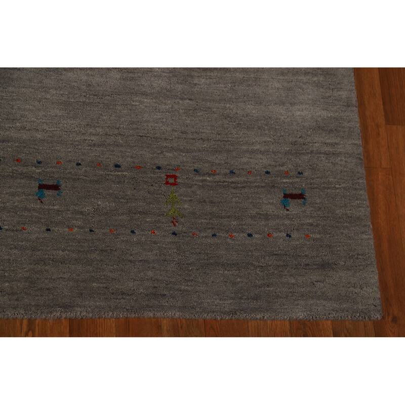 Gabbeh Tribal Area Rug Handmade Wool Carpet - 5'8" x 7'11"