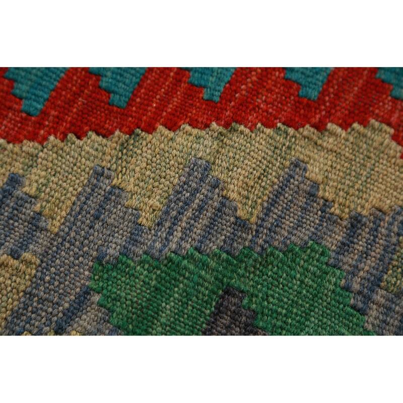 Kilim Runner Rug Flatweave Oriental Wool Carpet - 2'10" x 12'9"