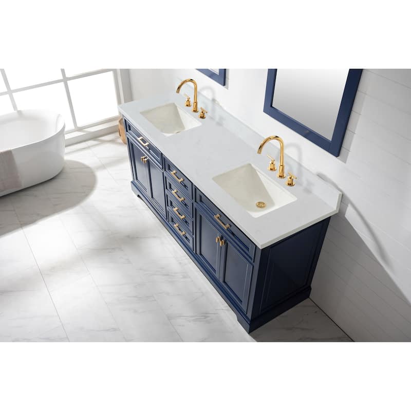 Milano 72" Double Vanity in Blue