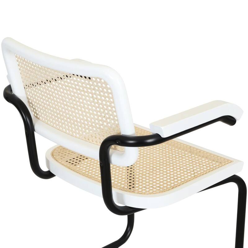 Breuer Chair Company Marcel Breuer Cesca Cane Cantilever Armchair Arm Chair w/ Black Steel Frame (Various Wood & Cane Colors)