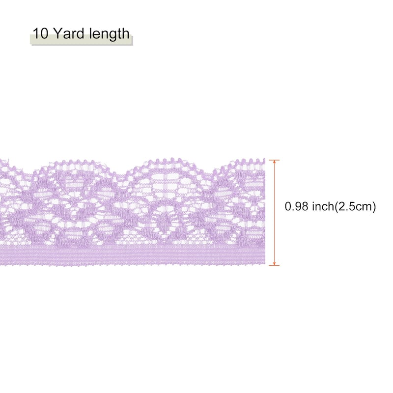 Lace Trim Lace Ribbon for Clothes Fabric Wedding Decoration Gift Wrap - Light Purple