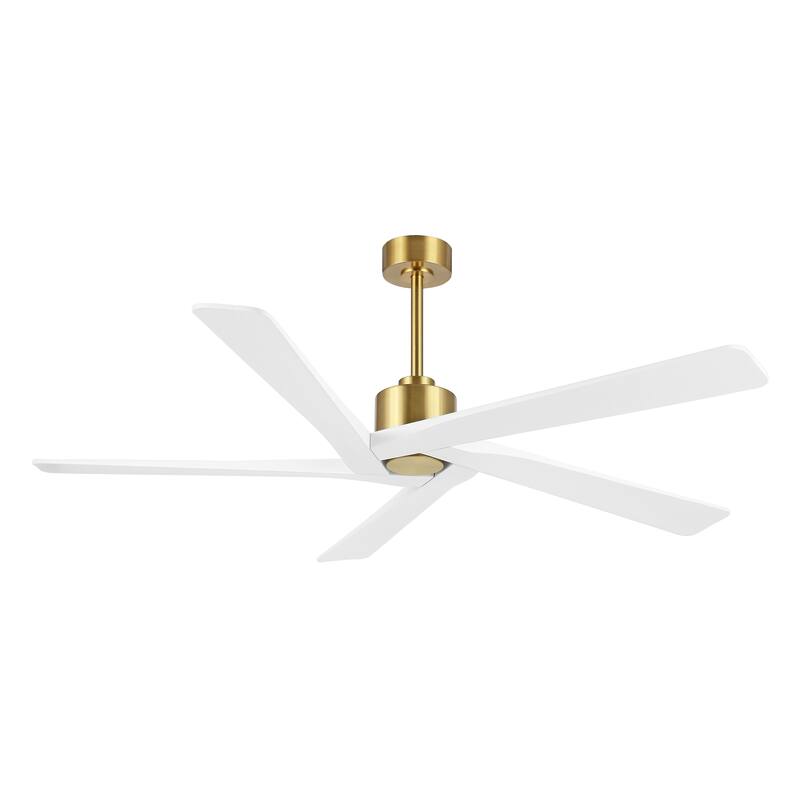 WINGBO 64 Inch DC Motor Indoor Ceiling Fan without Lights - N/A - Gold and White