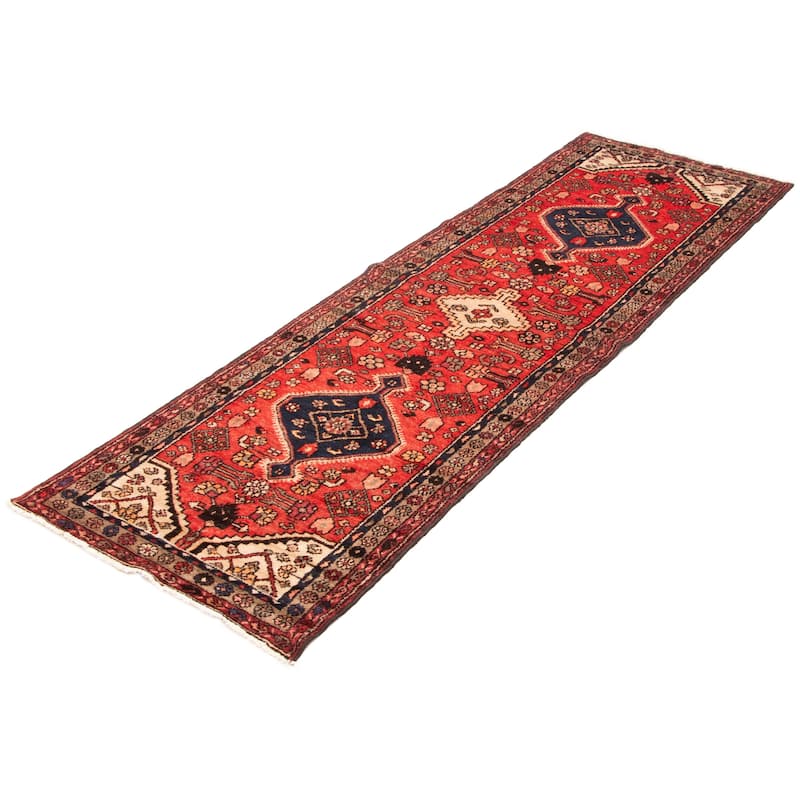 ECARPETGALLERY Hand-knotted Andelz Red Wool Rug - 3'1 x 10'2