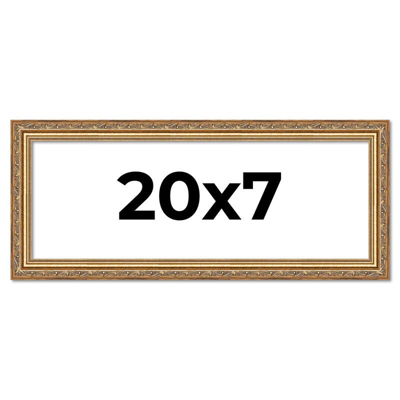20x7 Frame Red Solid Wood Picture Frame Width 1.75 Inches | Interior Frame Depth 1 13/16 Inches