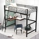 preview thumbnail 35 of 42, Twin/Full Loft Bed with Desk, Metal Twin/Full Size Loft Bed Frame with Shelf and Ladder for Kids Teens Adults