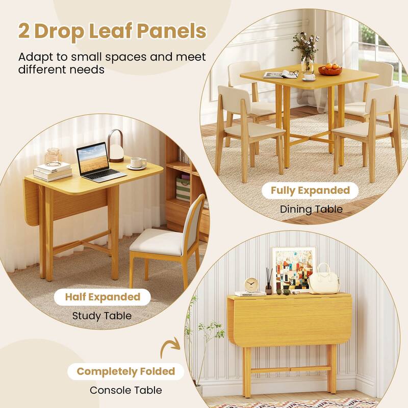 Costway Foldable Dining Table for 2-4 People Extendable Table with - See Details