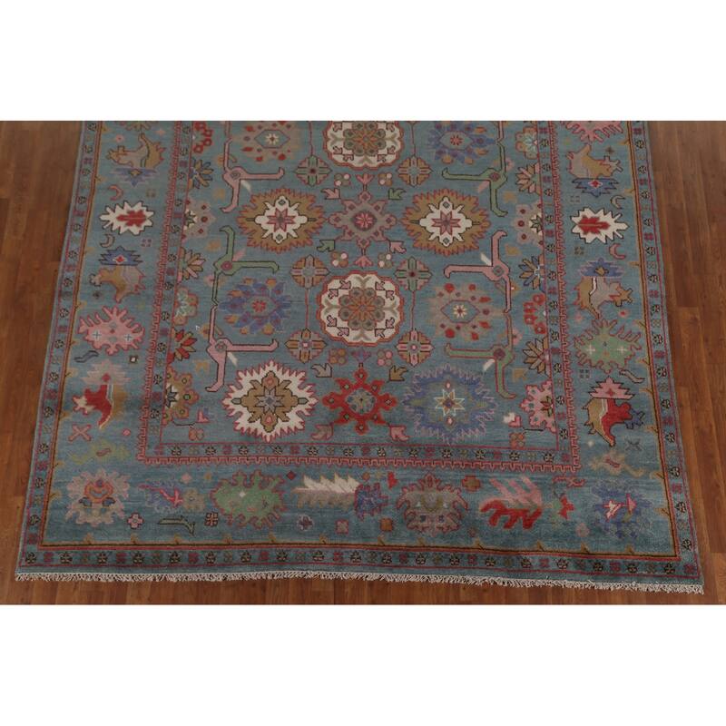 All-Over Oushak Oriental Area Rug Hand-Knotted Wool Carpet - 8'2"x 9'10"