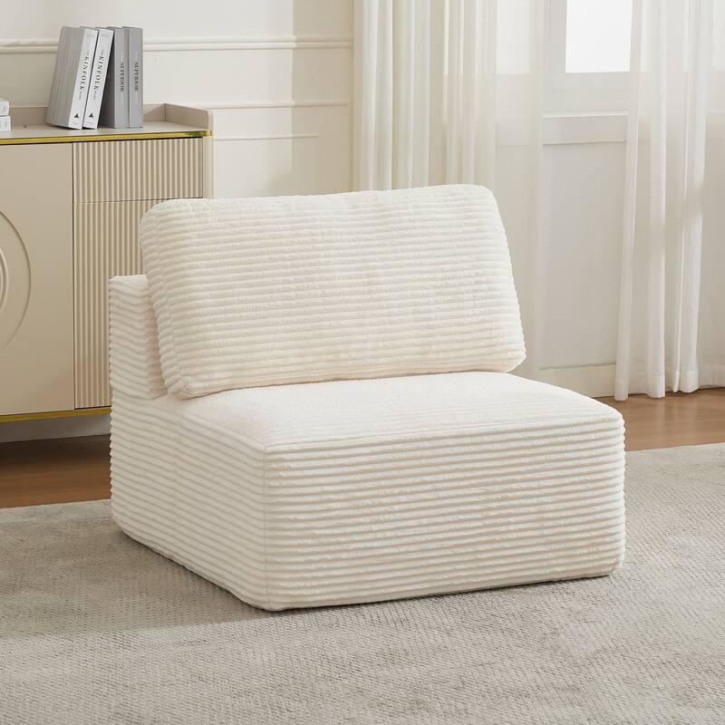 Convertible Corduroy Modular Sectional Sofa No Assembly Required