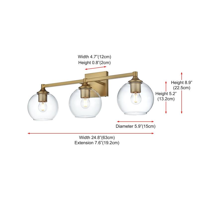 Elegant Lighting LD7308W25 Eero 3 Light 25" Wide Vanity Light